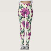 Floral patroon leggings (Voorkant)