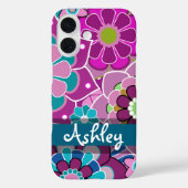 Floral Patroon met naam terugkeren Case-Mate iPhone Case (Achterkant)
