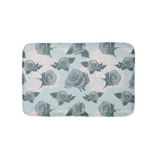 Floral patroon met roos badmat (Voorkant)