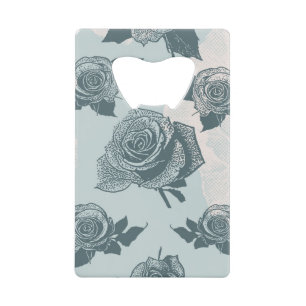 Floral patroon met roos kredietkaart flessenopener