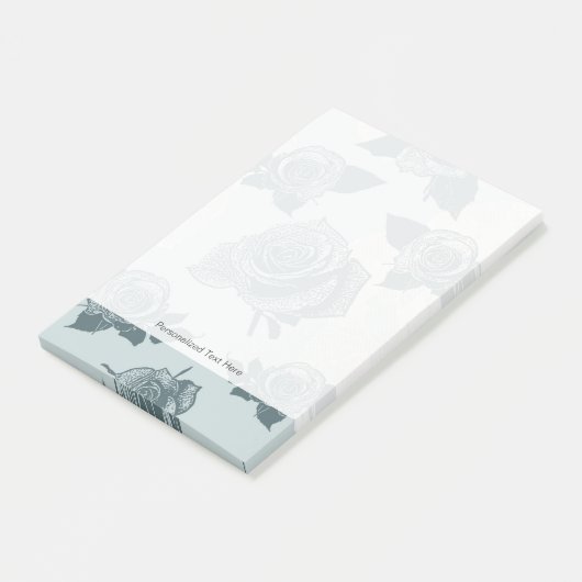 Floral patroon met roos post-it® notes (Schuin)