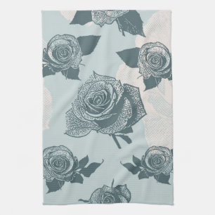 Floral patroon met roos theedoek