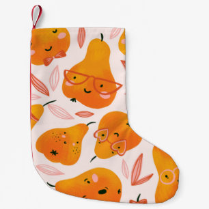 Floral patroon met witte orchideeën, geïsoleerd op kleine kerstsok