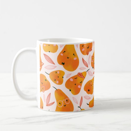 Floral patroon met witte orchideeën, geïsoleerd op koffiemok (Links)