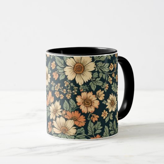 Floral patroon mok (Voorkant rechts)