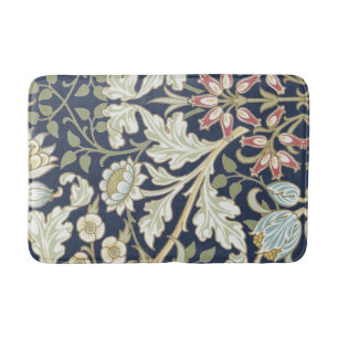 Floral Patroon op blauw Badmat
