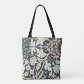 Floral Patroon op blauw Draagtas (Achterkant)