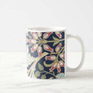  Floral Patroon op blauw Koffiemok