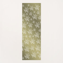 floral + patroon, poinsettia, tekening, wit, twee- yogamat