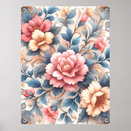 Floral patroon poster