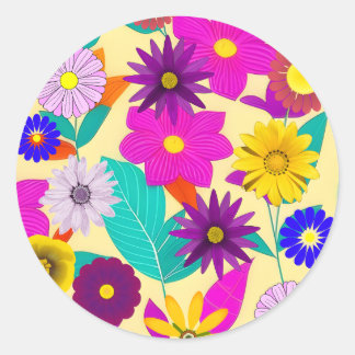 Floral patroon ronde sticker