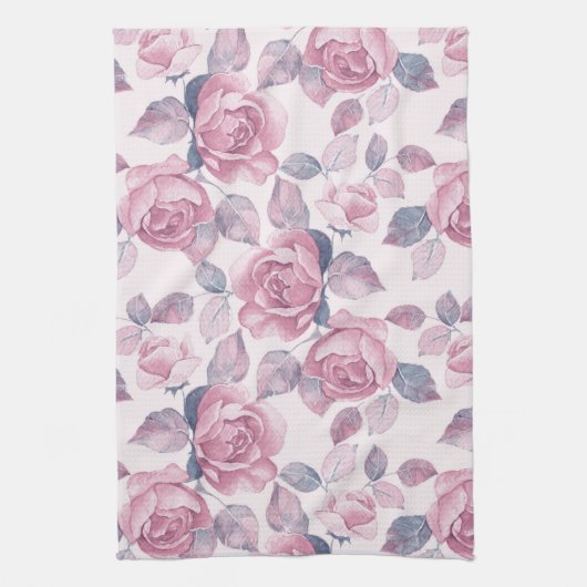 Floral patroon. rozen theedoek (Verticaal)