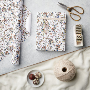 Floral-patroon van de Waterverf van Berries Cadeaupapier