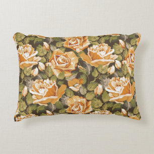 Floral patroon van gele rozen Accent Kussen
