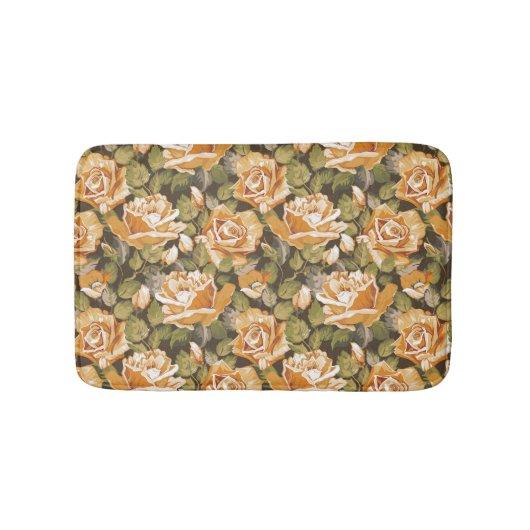  Floral patroon van gele rozen Badmat (Voorkant)