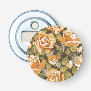  Floral patroon van gele rozen Button Flesopener