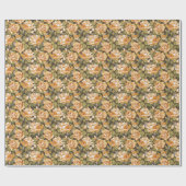 Floral patroon van gele rozen Cadeaupapier (Vlak)