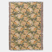  Floral patroon van gele rozen Deken (Voorkant Verticaal)