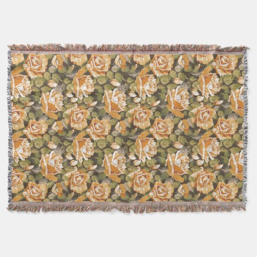 Floral patroon van gele rozen Deken (Voorkant)