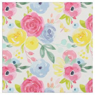 Floral Patroon voor heldere kleurrijke Waterverf Stof