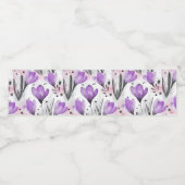 Floral patroon waterfles etiket (Enkel label)