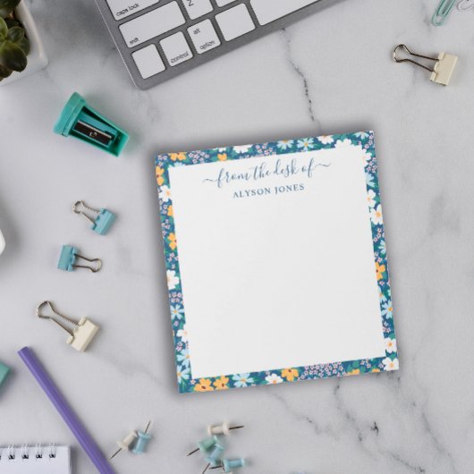 Floral Patroongrens van het bureau van Notitieblok
