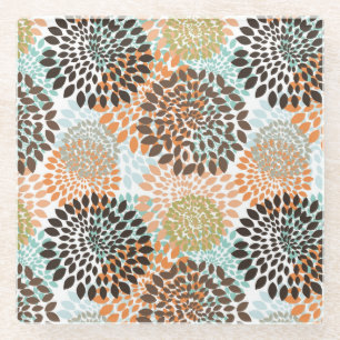 Floral Pattern 10 Glazen Onderzetter