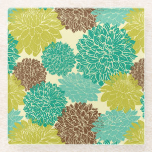 Floral Pattern 11 Glazen Onderzetter