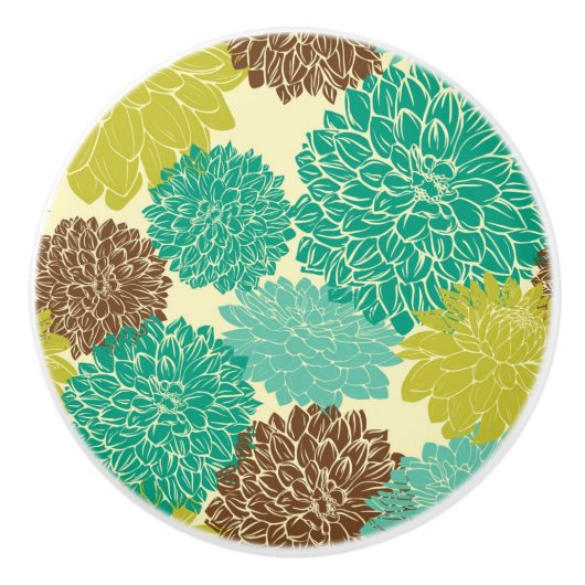 Floral Pattern 11 Keramische Knop (Voorkant)