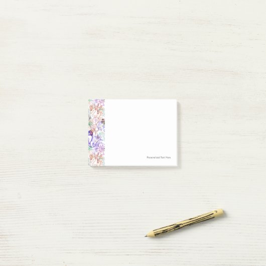 Floral Pattern 12 Post-it® Notes (Op bureau)