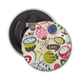 Floral Pattern 13 Button Flesopener