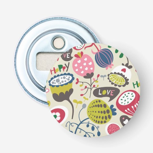 Floral Pattern 13 Button Flesopener (Voorkant)