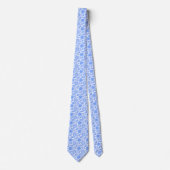 Floral Pattern 280313 - Baby Blue op White Stropdas (Voorkant)