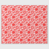 Floral Pattern 280313 - Red on White Cadeaupapier (Vlak)