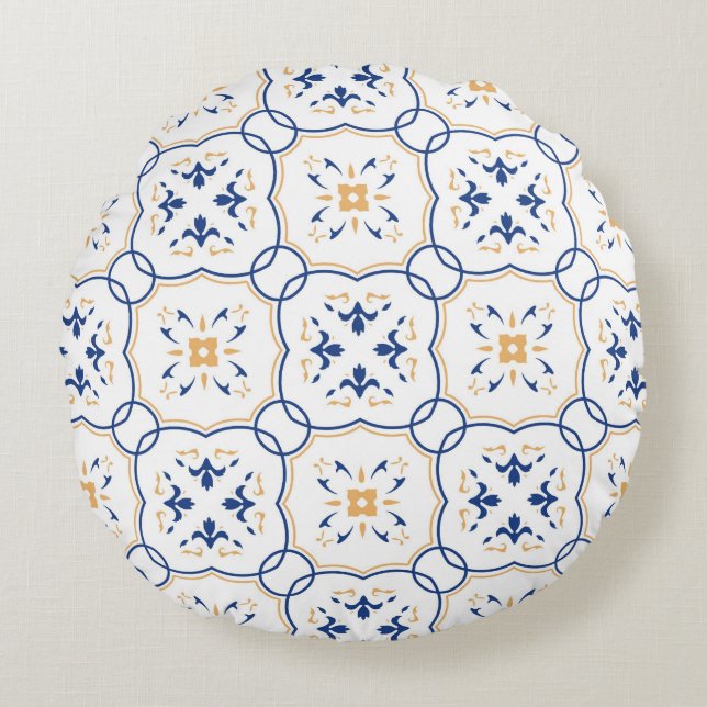 Floral Pattern 2 Rond Kussen (Voorkant)