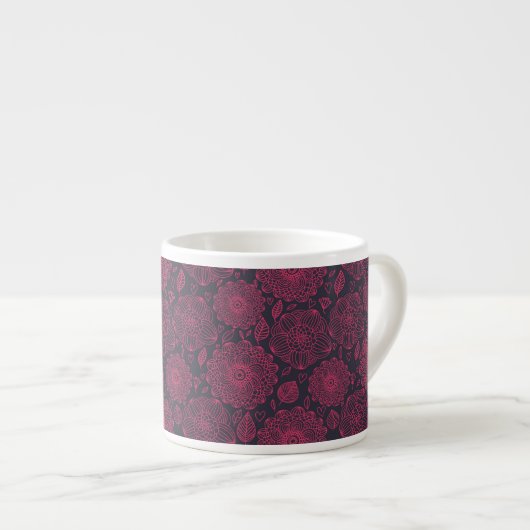 Floral Pattern 5 Espresso Kop (Voorkant rechts)