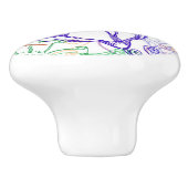 Floral Pattern 5 Keramische Knop (Zijkant)