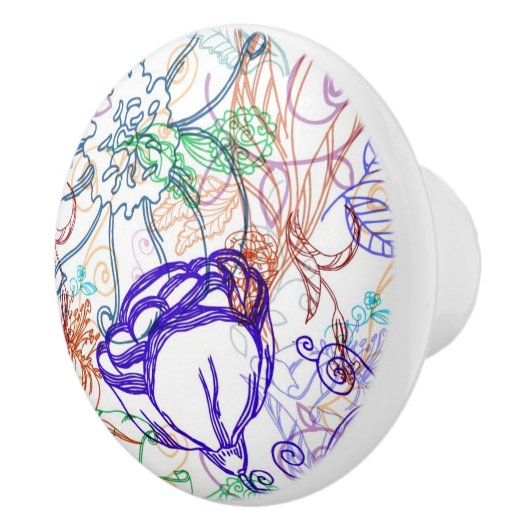 Floral Pattern 5 Keramische Knop (Rechts)
