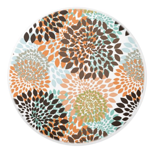 Floral Pattern 6 Keramische Knop (Voorkant)