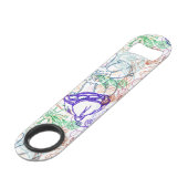 Floral Pattern 7 Speed Flessenopener (Achterkant Gekanteld)