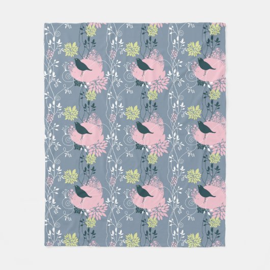 Floral Pattern 8 Fleece Deken (Voorkant)