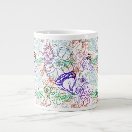 Floral Pattern 8 Jumbo Mok (Voorkant)