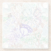 Floral Pattern 9 Glazen Onderzetter (Achterkant)