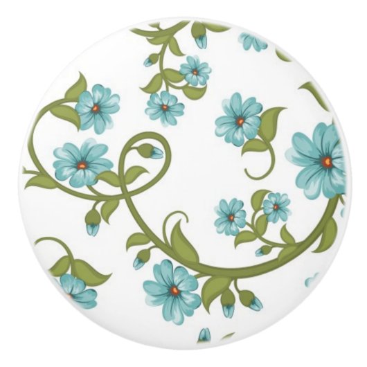 Floral Pattern 9 Keramische Knop (Voorkant)