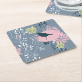 Floral Pattern 9 Vierkante Kartonnen Onderzetter (Schuin)