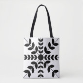 Floral Pattern abstract Black and White Mandala Draagtas (Voorkant)