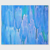Floral Pattern Abstracte Franse blauwe tulpen Cadeaupapier (Vlak)