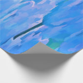 Floral Pattern Abstracte Franse blauwe tulpen Cadeaupapier (Hoek)