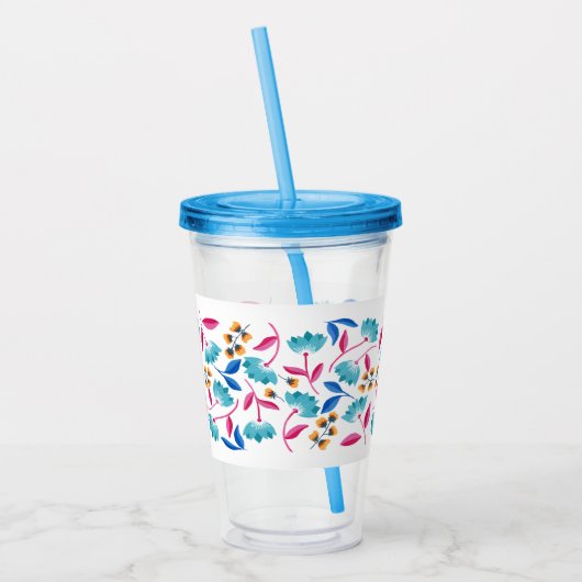 Floral Pattern Acryl Drinkbeker (Links)