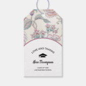 Floral Pattern Afstuderen dank u Cadeaulabel (Voorkant)